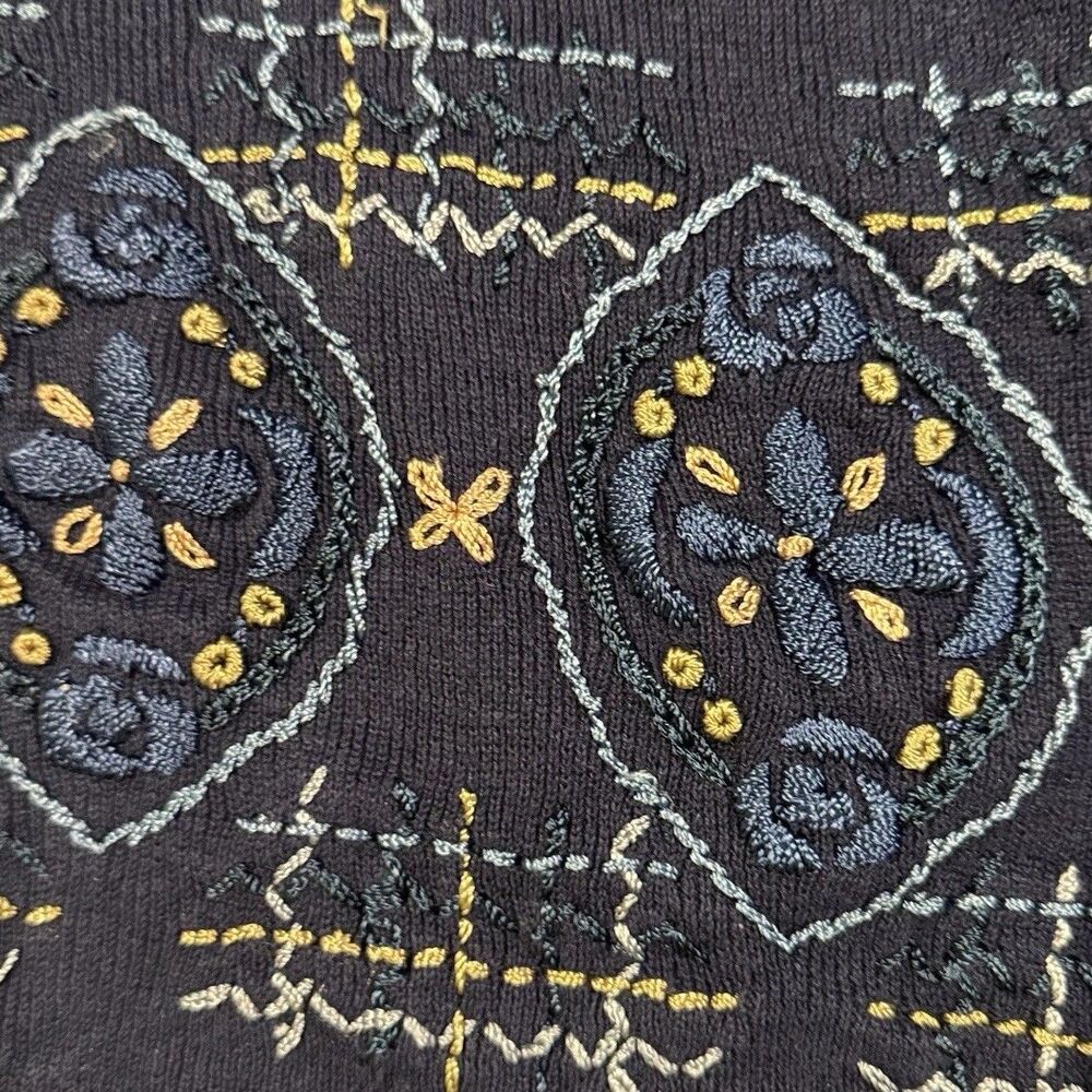 Vintage Teddi Sweater Cardigan Embroidered 3D Granny Core Cottage Size M 80s - Picture 6 of 16